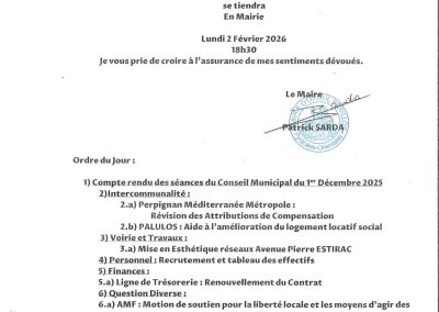 Conseil Municipal du 02 février 2026