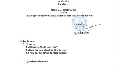 Conseil Municipal du 9 décembre 2025